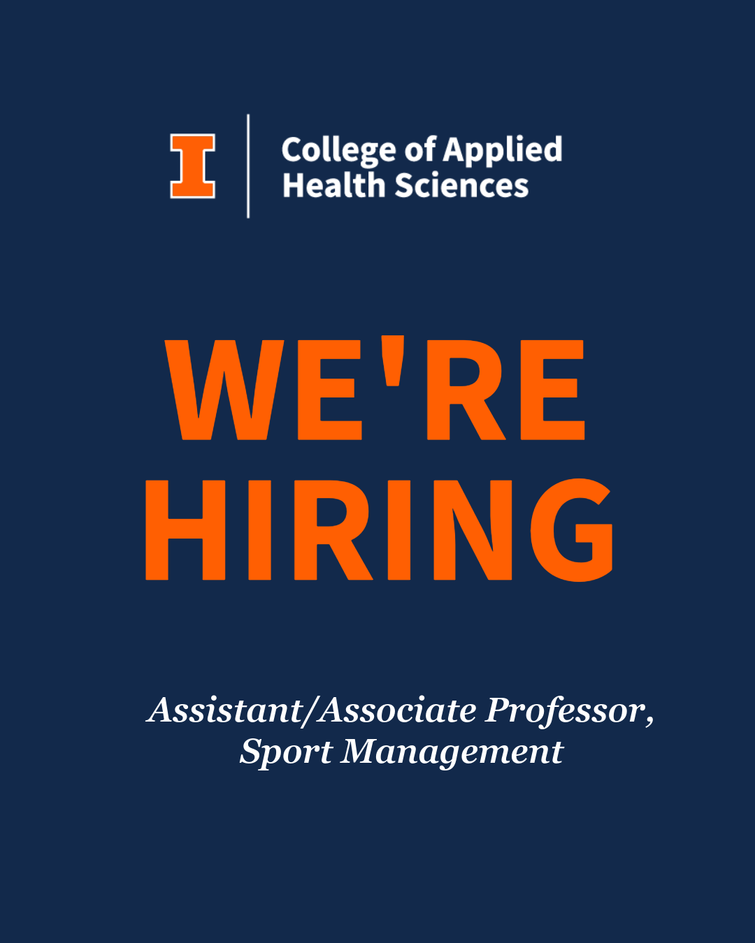 We’re Hiring: Assistant/Associate Professor, Sport Management ...